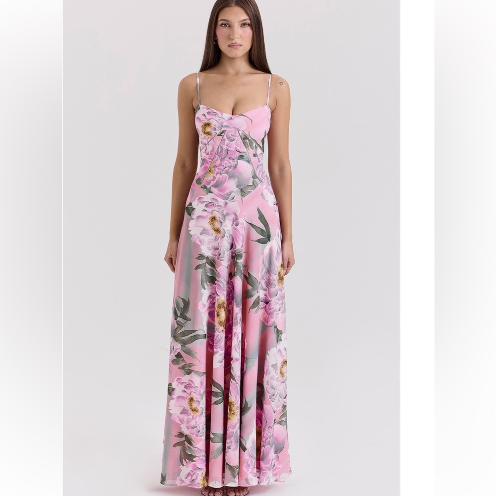 House of CB Pink and Purple Serene Floral Sundress Wedding - Picture 5 of 6